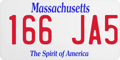 MA license plate 166JA5