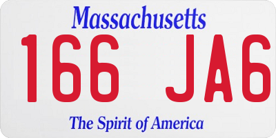 MA license plate 166JA6