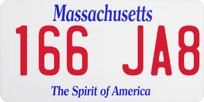 MA license plate 166JA8