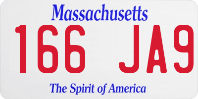 MA license plate 166JA9