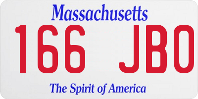 MA license plate 166JB0