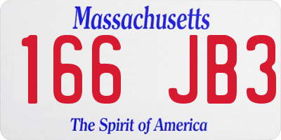 MA license plate 166JB3
