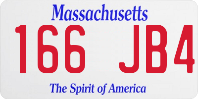 MA license plate 166JB4
