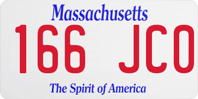 MA license plate 166JC0
