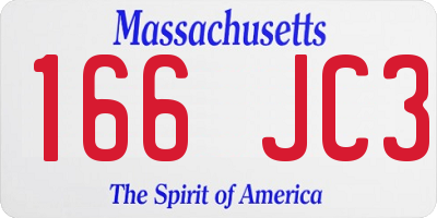 MA license plate 166JC3