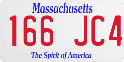 MA license plate 166JC4