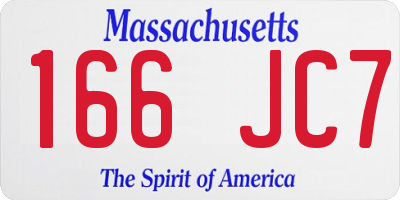MA license plate 166JC7