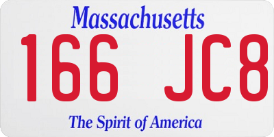 MA license plate 166JC8