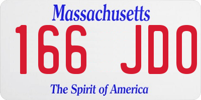 MA license plate 166JD0