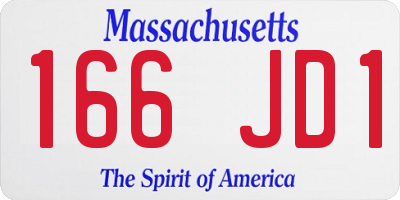 MA license plate 166JD1
