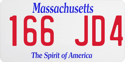 MA license plate 166JD4