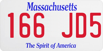 MA license plate 166JD5