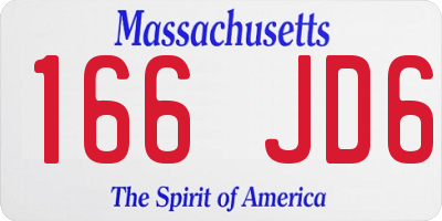 MA license plate 166JD6