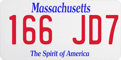 MA license plate 166JD7