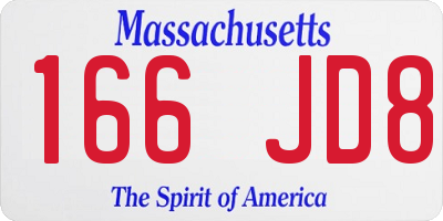 MA license plate 166JD8