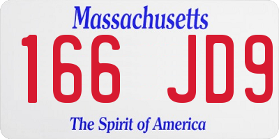 MA license plate 166JD9
