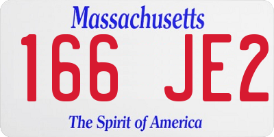 MA license plate 166JE2