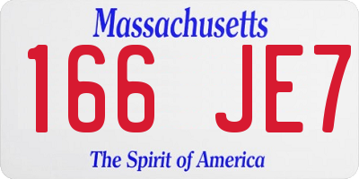 MA license plate 166JE7