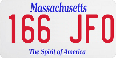 MA license plate 166JF0