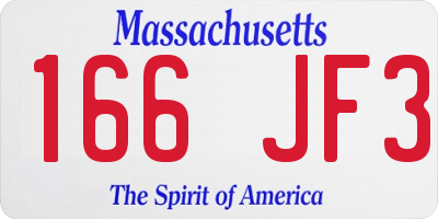 MA license plate 166JF3