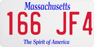 MA license plate 166JF4