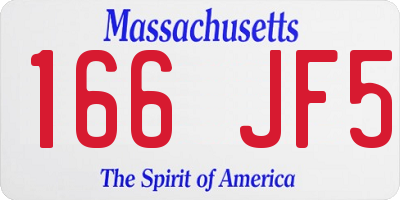 MA license plate 166JF5
