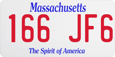 MA license plate 166JF6