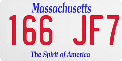 MA license plate 166JF7
