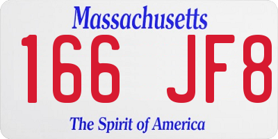 MA license plate 166JF8