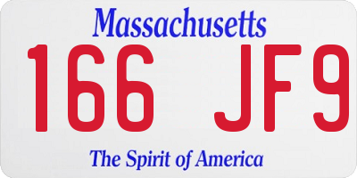 MA license plate 166JF9