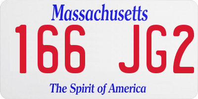 MA license plate 166JG2