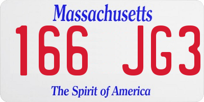 MA license plate 166JG3