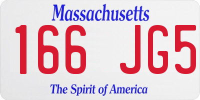 MA license plate 166JG5