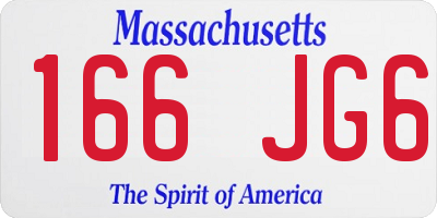 MA license plate 166JG6