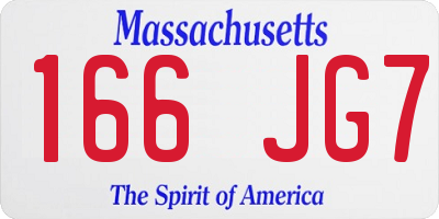 MA license plate 166JG7