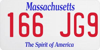 MA license plate 166JG9