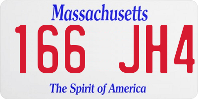 MA license plate 166JH4