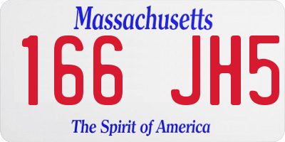 MA license plate 166JH5