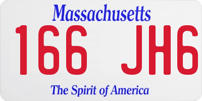 MA license plate 166JH6