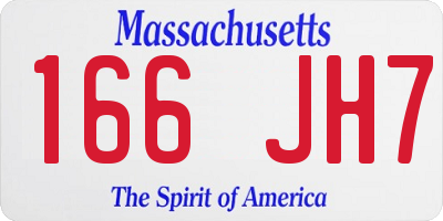 MA license plate 166JH7
