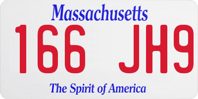 MA license plate 166JH9