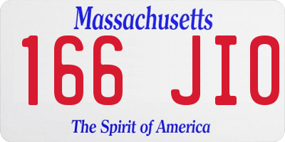MA license plate 166JI0
