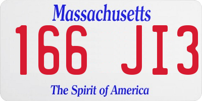 MA license plate 166JI3