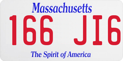 MA license plate 166JI6