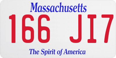MA license plate 166JI7