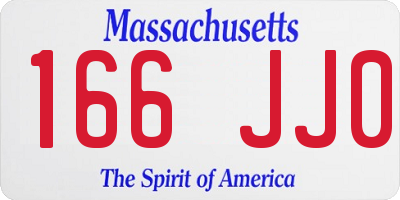 MA license plate 166JJ0