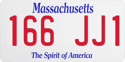 MA license plate 166JJ1