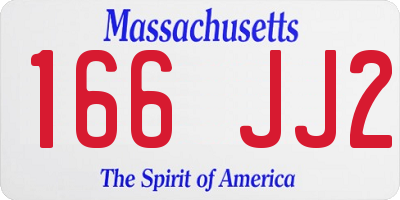 MA license plate 166JJ2