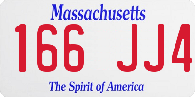MA license plate 166JJ4