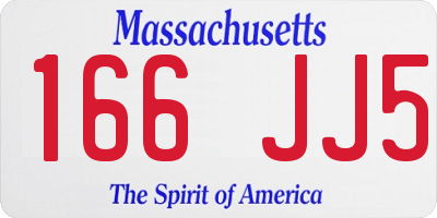 MA license plate 166JJ5